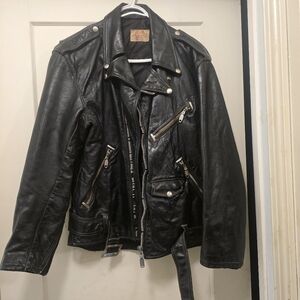 Classic Black Leather Motorcycle Jacket